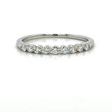 14K White Gold 0.22 Carat Total Weight Diamond Wedding Anniversary Stackable Band Ring