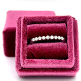 14K White Gold 0.22 Carat Total Weight Diamond Wedding Anniversary Stackable Band Ring