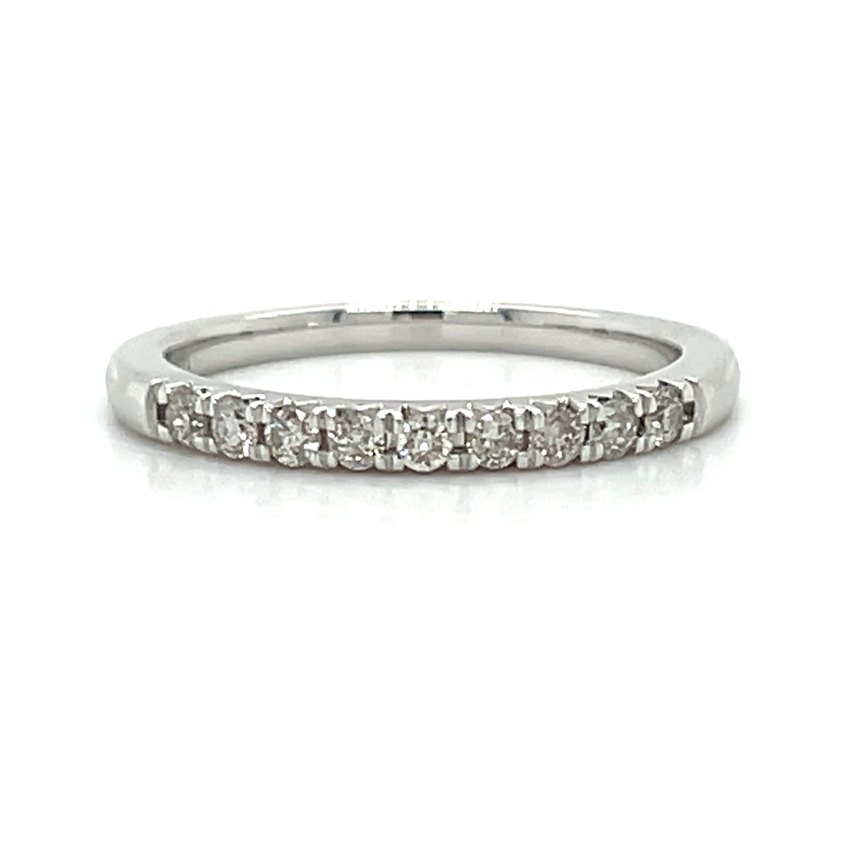 10K White Gold Diamond 0.25TCW Wedding Anniversary Stackable Band Ring
