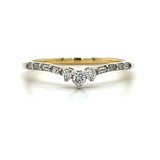 14K Yellow Gold 0.14 Diamond Chevron Contour Band