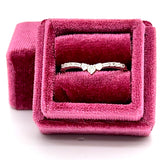 14K Yellow Gold 0.14 Diamond Chevron Contour Band