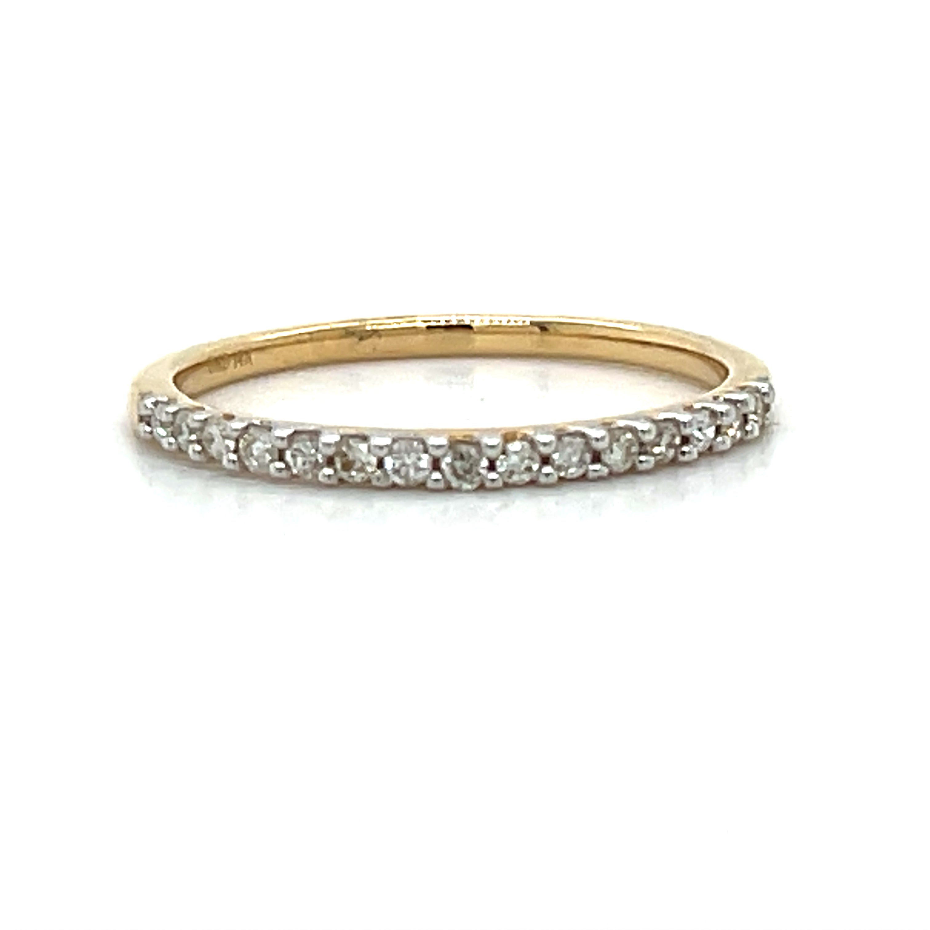 14K Yellow Gold 1/6 Carat Total Weight Diamond Band