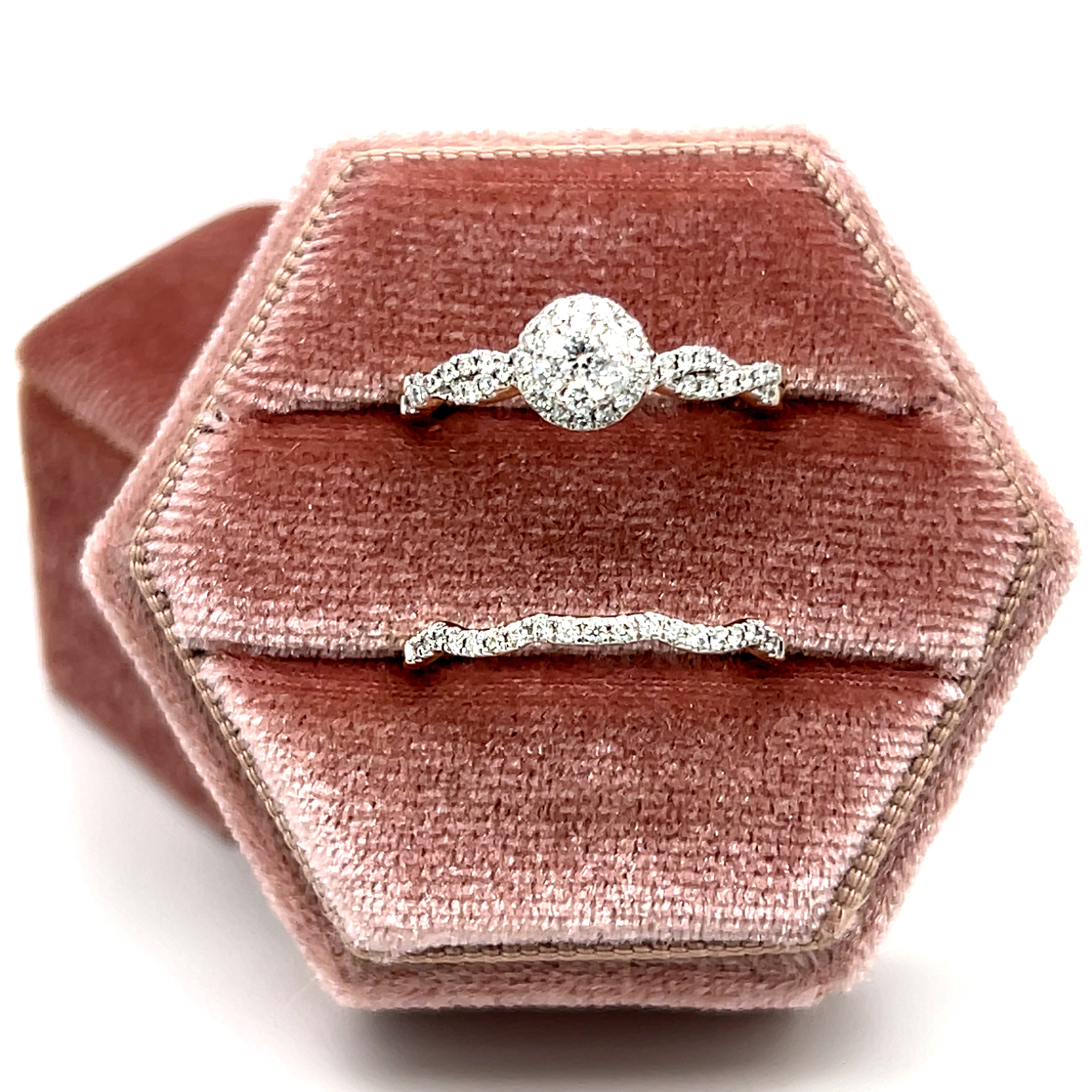 10K Yellow Gold 1/2  Carat Total Weight Diamond Bridal Set