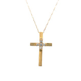 10KY 1/10CTW Diamond Cross Necklace