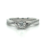 14K White Gold .38 Carat Total Weight Diamond with .25 Carat Total Weight Diamond Enhanced Setting and .13 Carat Total Weight Diamond Accents Bridal Engagement Ring