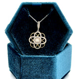 14K White and Yellow Gold 1/4 Carat Total Weight Diamond Pendant Necklace