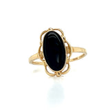10K Yellow Gold Vintage Black Onyx Ring