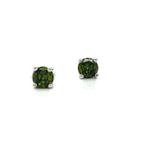 Sterling Silver 4mm Round August Birthstone Earrings