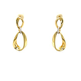 Sterling Silver Gold Vermeil 0.05 Carat Total Weight Diamond Loop Earrings