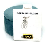 Sterling Silver Small Script Letter G