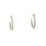 10K Yellow Gold 1/2 Carat Total Weight Round Diamond Hoop Earrings