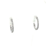 10K White Gold 1/4 Carat Total Weight Round Diamond Hoop Earrings