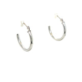 10K White Gold 20mm x 2mm Tubular Hoop Earrings