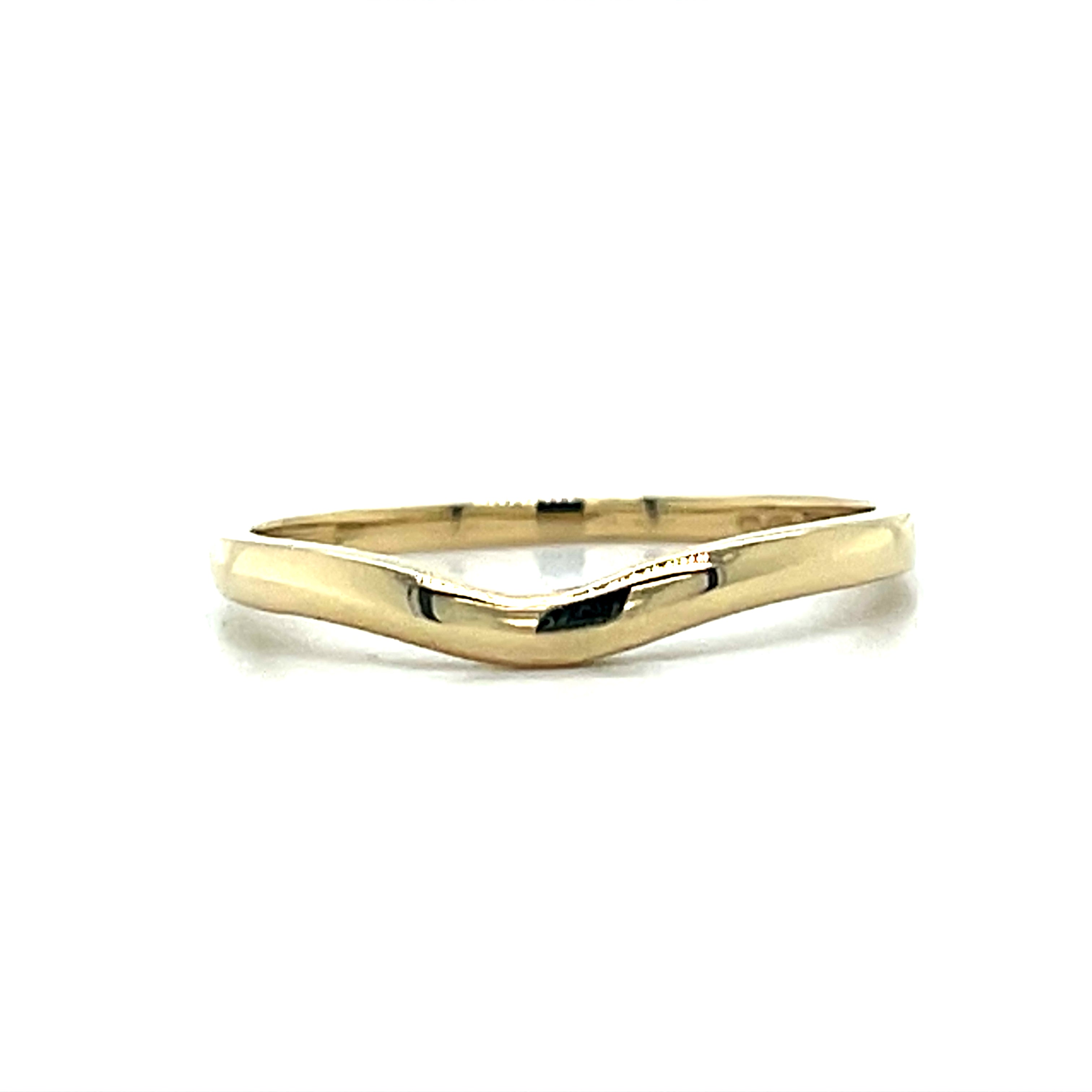 10K Yellow Gold Curved Wedding Band – Women’s