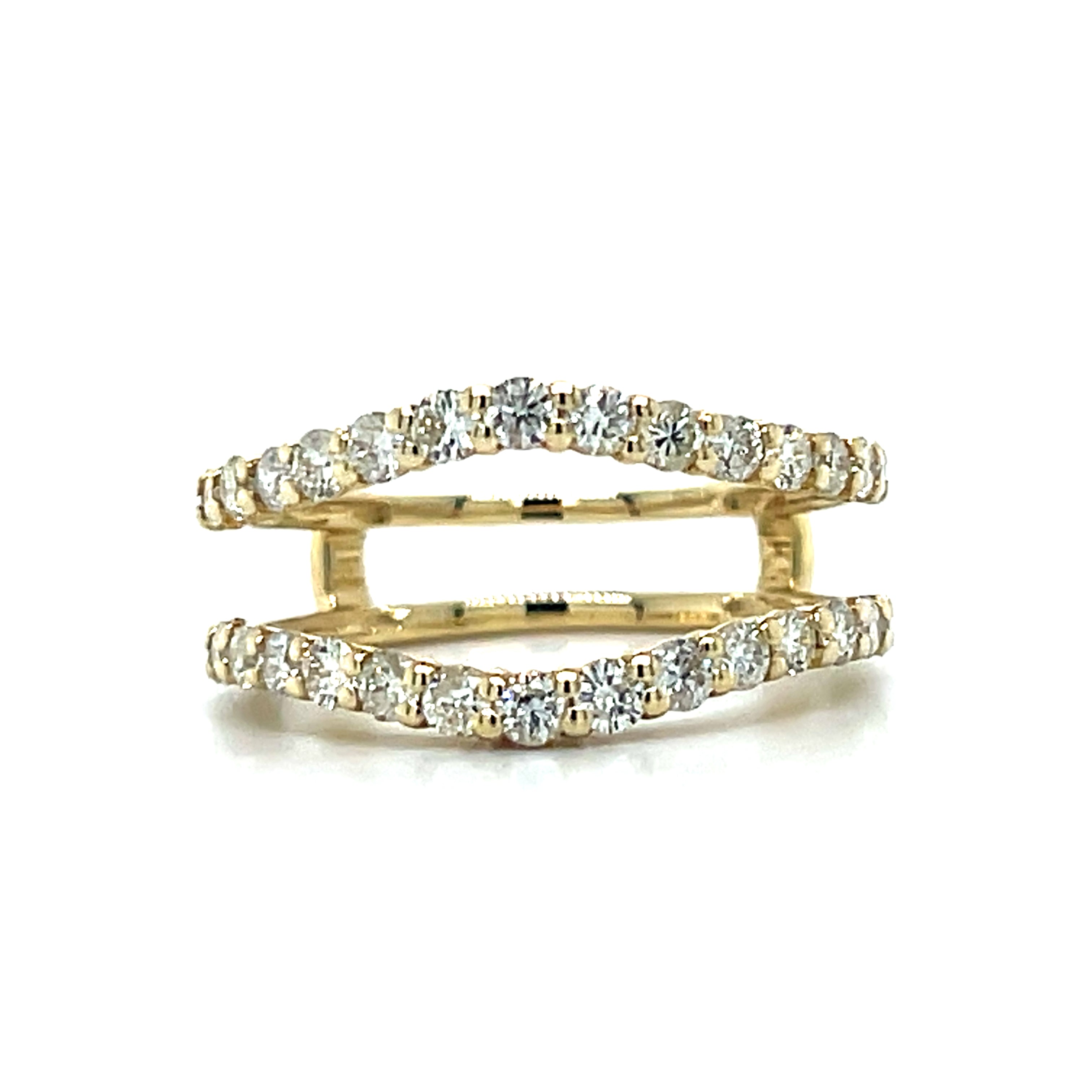 10K Yellow Gold 1.00 Carat Total Weight Diamond Curve Insert Ring