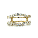 10K Yellow Gold 1.00 Carat Total Weight Diamond Curve Insert Ring