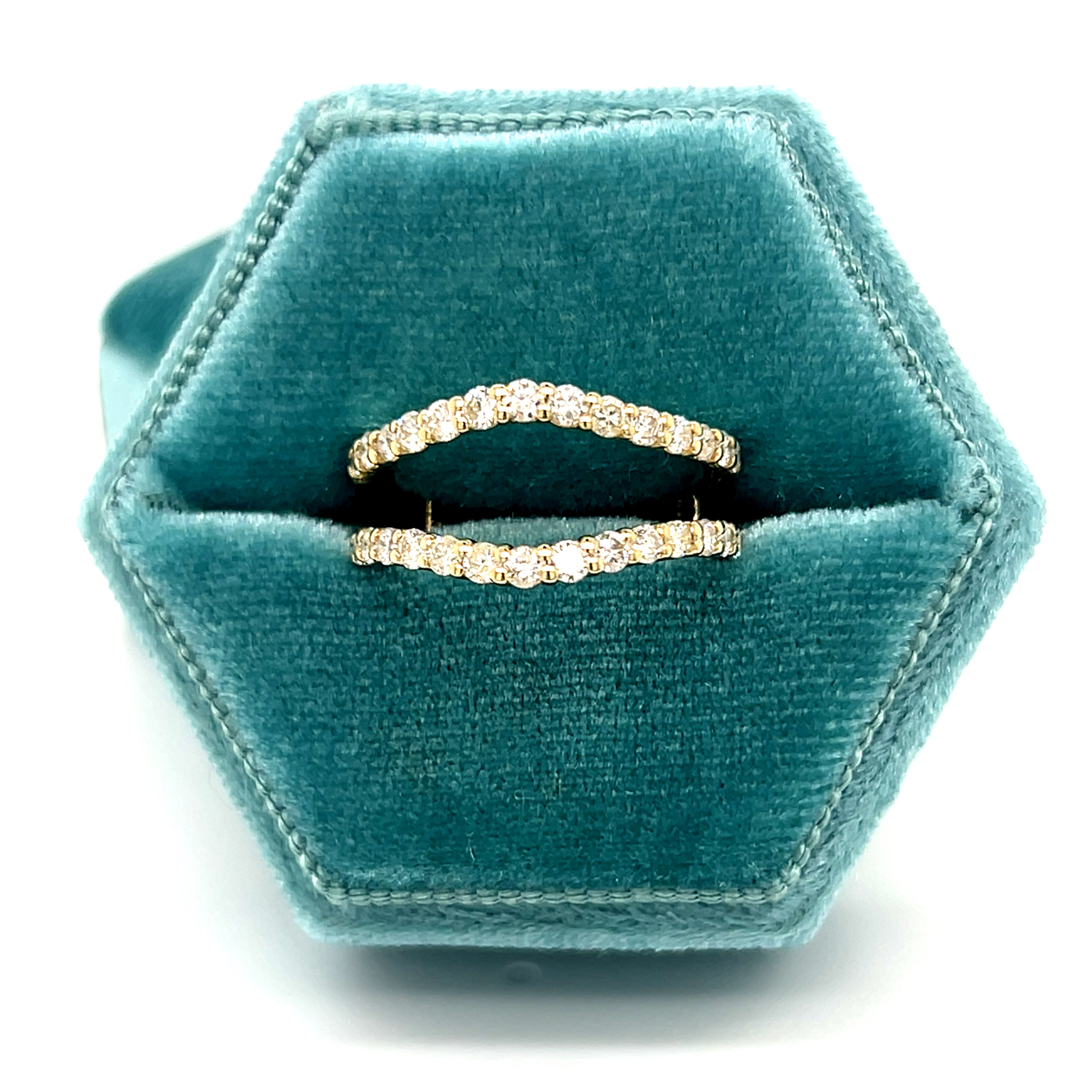 10K Yellow Gold 1.00 Carat Total Weight Diamond Curve Insert Ring