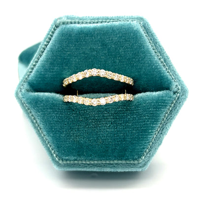 10K Yellow Gold 1.00 Carat Total Weight Diamond Curve Insert Ring