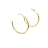 10K Yellow Gold Tubular Hoop Earrings – 25mm x 2mm