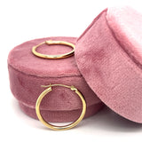 10K Yellow Gold Tubular Hoop Earrings – 25mm x 2mm