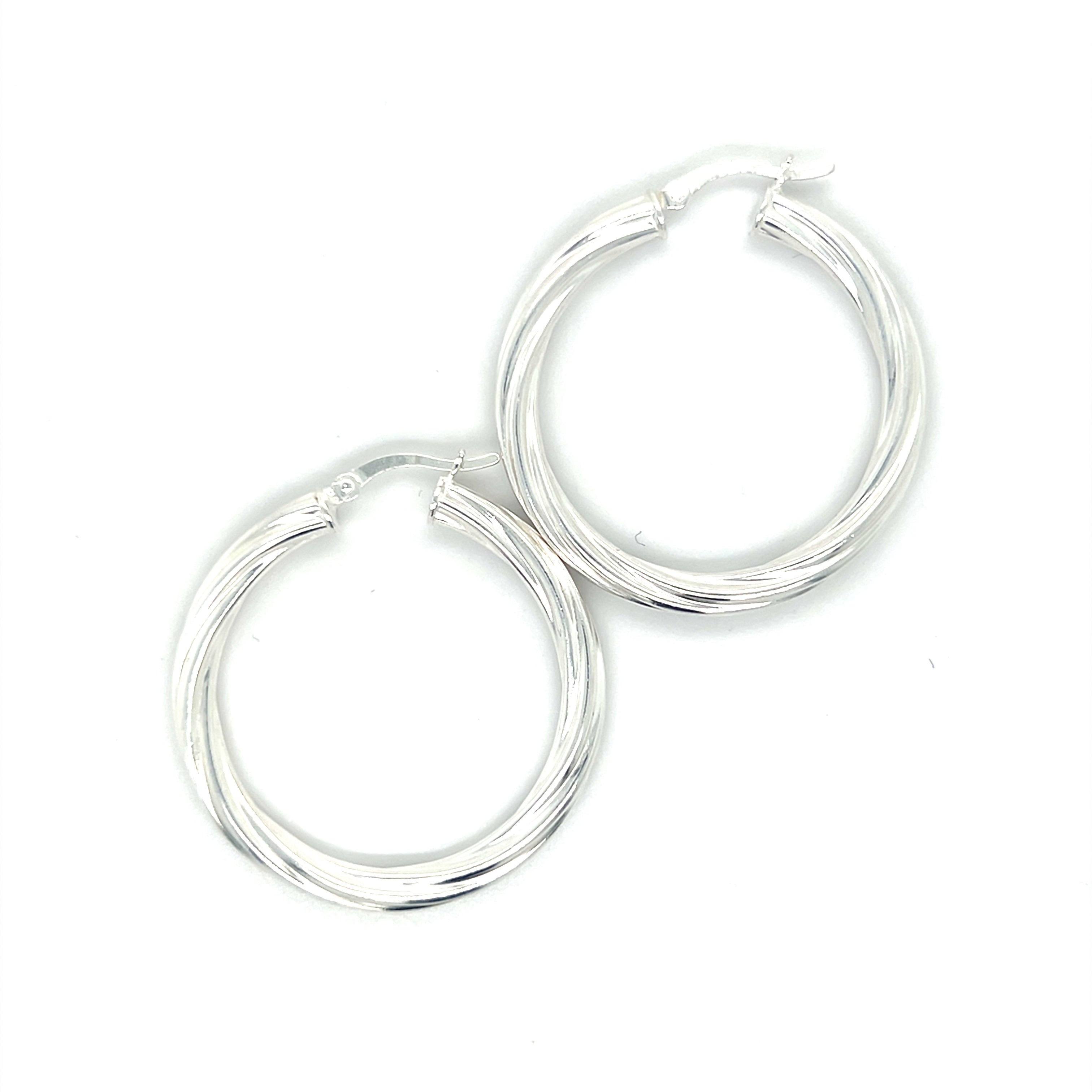 Sterling Silver 35mm Hoop Earrings