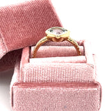 14K Yellow Gold 1.23CT Aquamarine and 0.13 Carat Total Weight Diamond Ring.