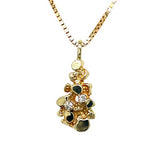 "Tallulah" 14K Yellow Gold 1.8dtw and .05CT (2) Diamond Nugget on a 2.0dwt .9mm Box Chain 18" Estate 125PPB