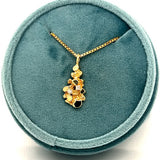 "Tallulah" 14K Yellow Gold 1.8dtw and .05CT (2) Diamond Nugget on a 2.0dwt .9mm Box Chain 18" Estate 125PPB