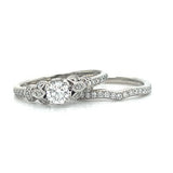 "Eileen" 14K White Gold 0.22CT VS Diamond Bridal Engagement Ring Set Estate LOW125BPCB