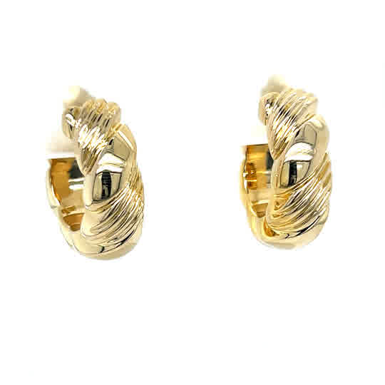 "Larissa" 14K Yellow Gold Hoop Earrings Estate LOI1124