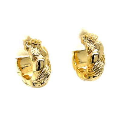 "Larissa" 14K Yellow Gold Hoop Earrings Estate LOI1124