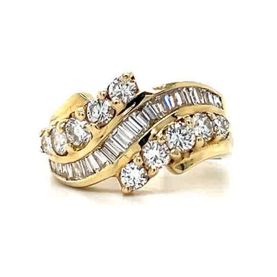 "Chenelle" 14K Yellow Gold 1.5CTW Diamond Anniversary Ring Estate