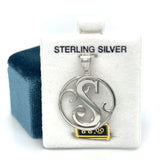Sterling Silver Fancy Script “S” in a Circle Charm
