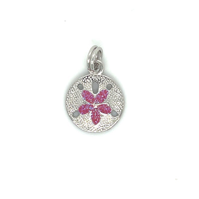 Sterling Silver Enamel Sand Dollar Charm