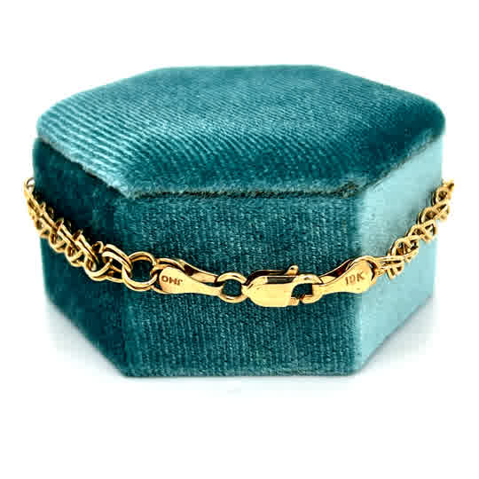 "Annika" 10K Yellow Gold 4.6g Charm Bracelet 7" Estate RHPP224
