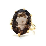 "Thalia" 10K Yellow Gold 18x12mm Smokey Quartz Ring Estate BT1124