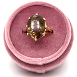 "Thalia" 10K Yellow Gold 18x12mm Smokey Quartz Ring Estate BT1124