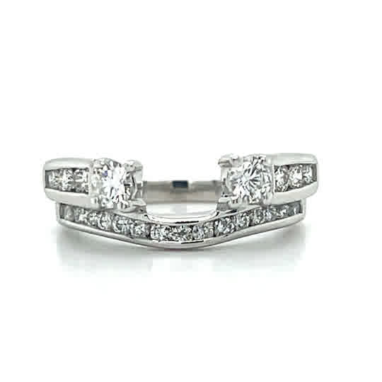 "Linnett" 14K White Gold 0.65 Carat Total Weight Diamond Enhancer Wedding Band Estate BTT1124