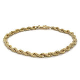 "Mary Jane" 14K Yellow Gold 7.8g 4mm Rope Bracelet 7" Estate GW515PP