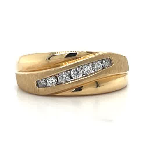 "Silas" Men's 14K Yellow Gold 7.6g 1/4CT Natural Diamond Wedding/Anniversary Band Estate 1023BPPRD