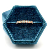 10K Rose Gold Mixed Blue Diamond Stackable Ring