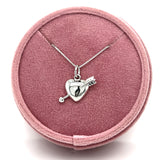 Sterling Silver Arrow Passing Through Heart Pendant Necklace