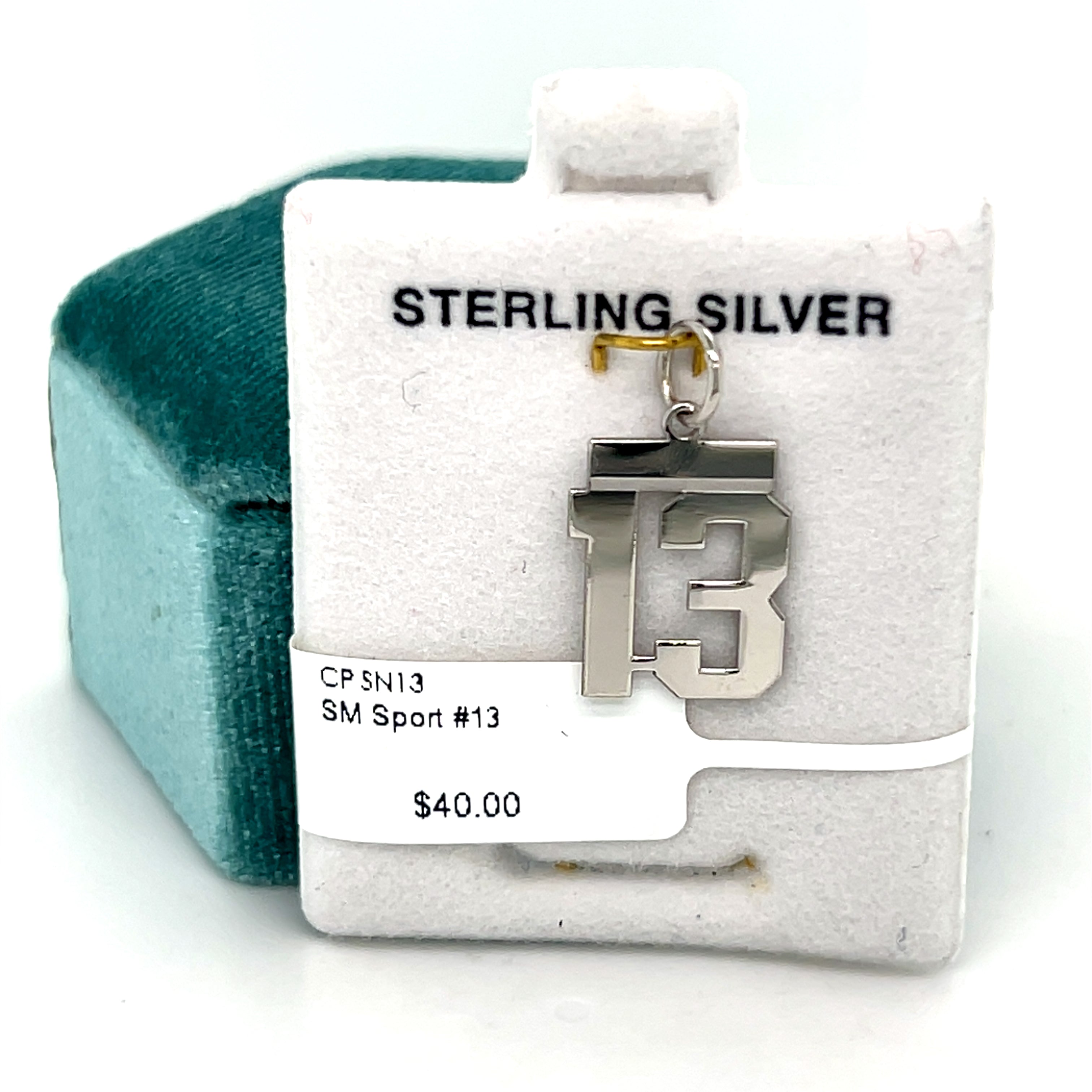 Sterling Silver Small Sport #13 Charm