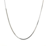 Sterling Silver Rhodium Plated 0.9mm Box Chain 18"