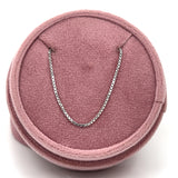 Sterling Silver Rhodium Plated 0.9mm Box Chain 18"