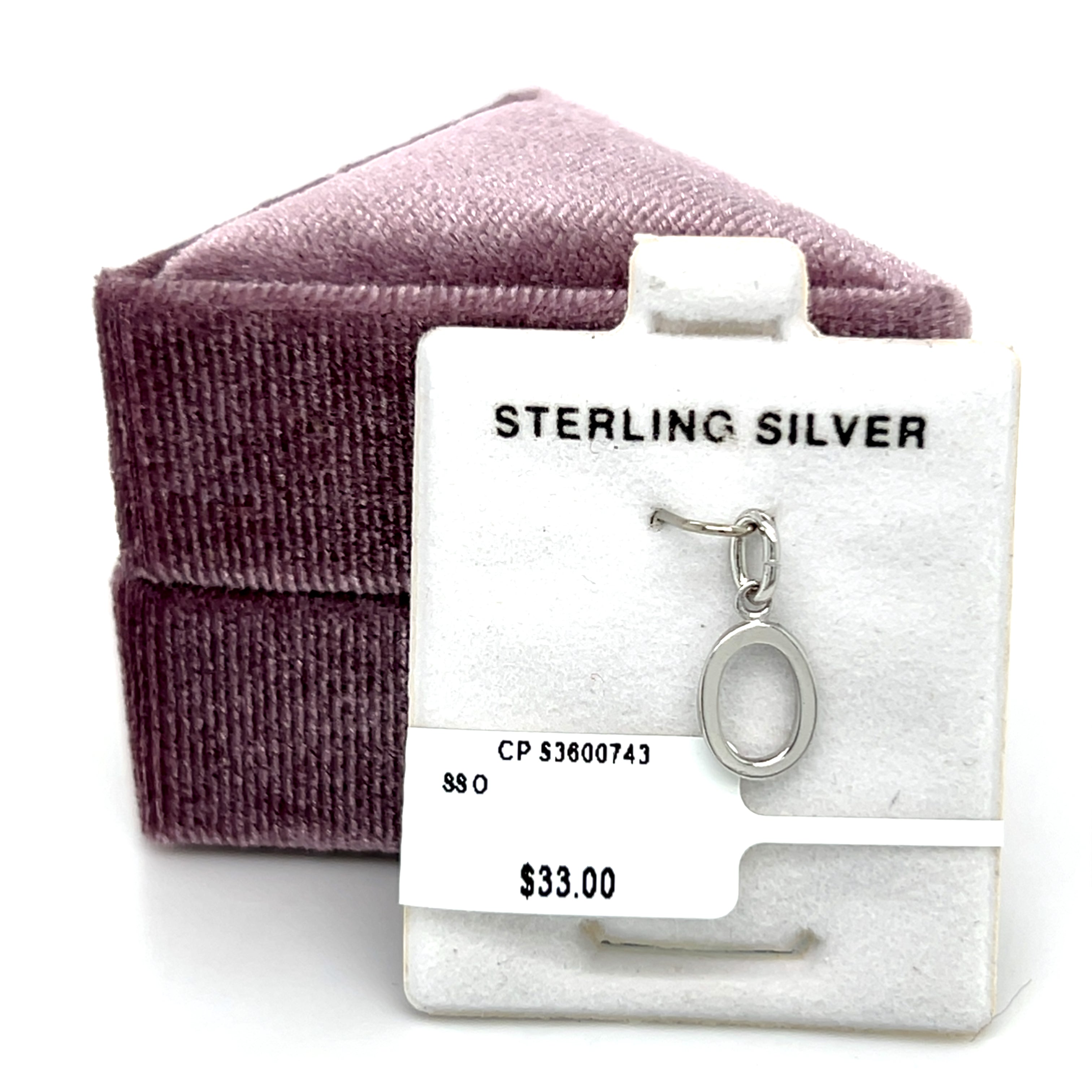 Sterling Silver Letter O Charm