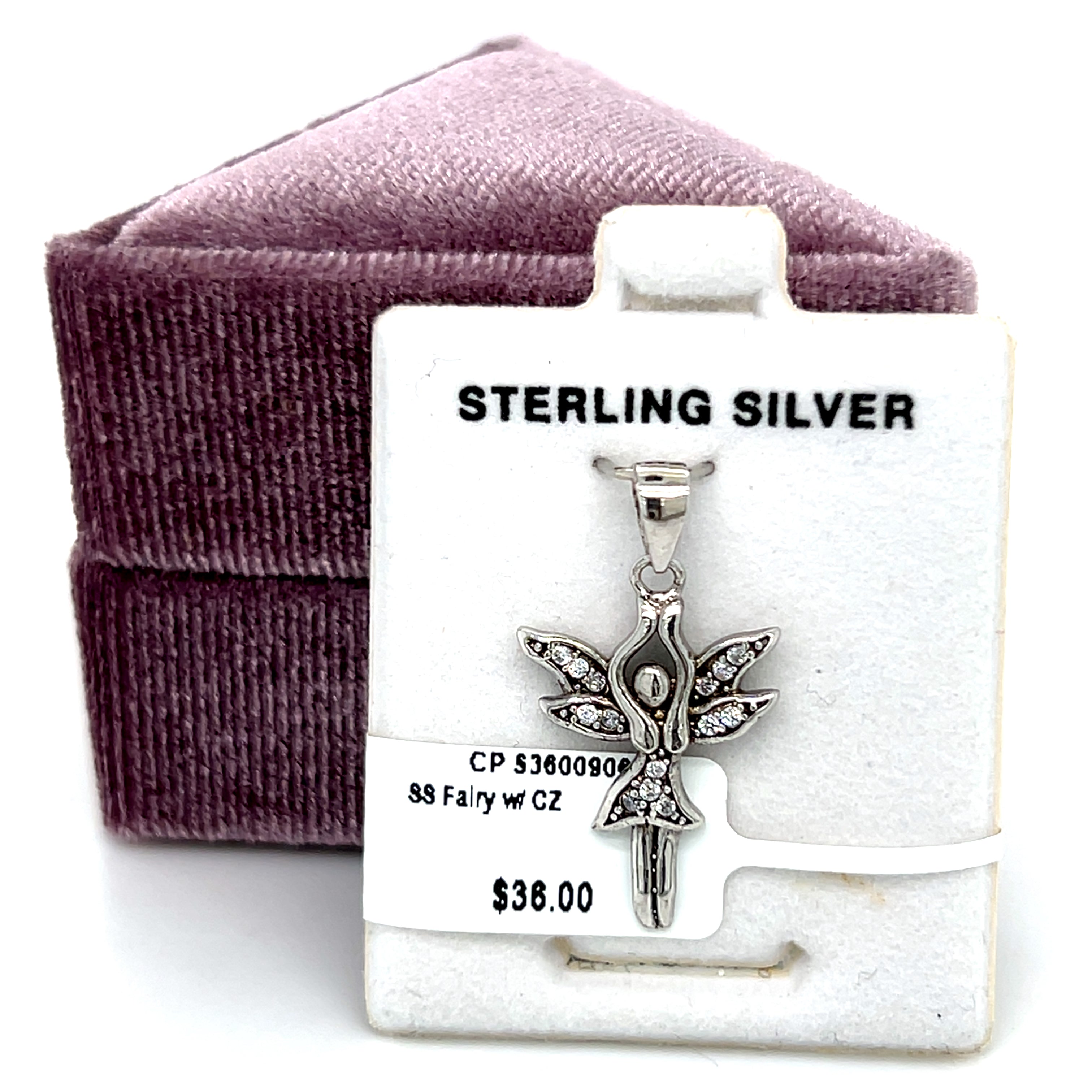 Sterling Silver Fairy with Cubic Zirconia Charm