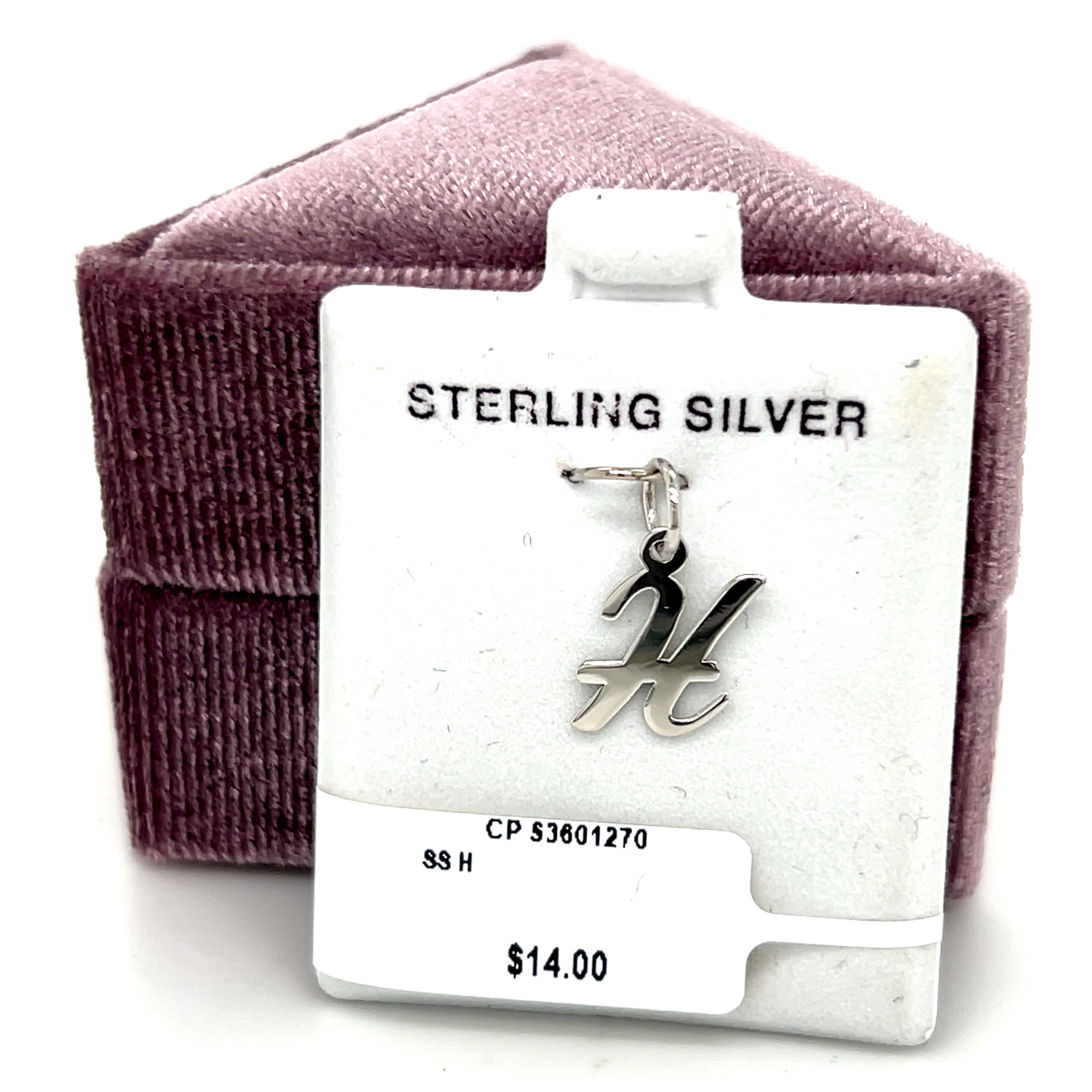 Sterling Silver Letter "H" Charm