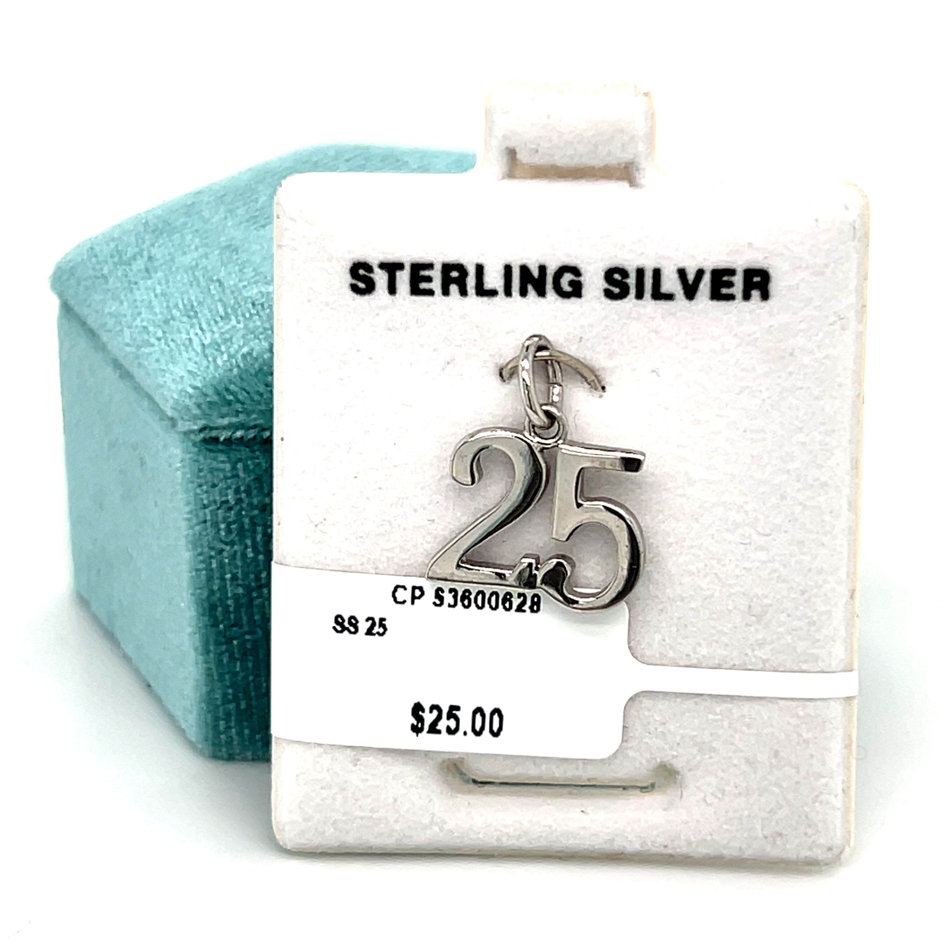 Sterling Silver Number 25 Charm