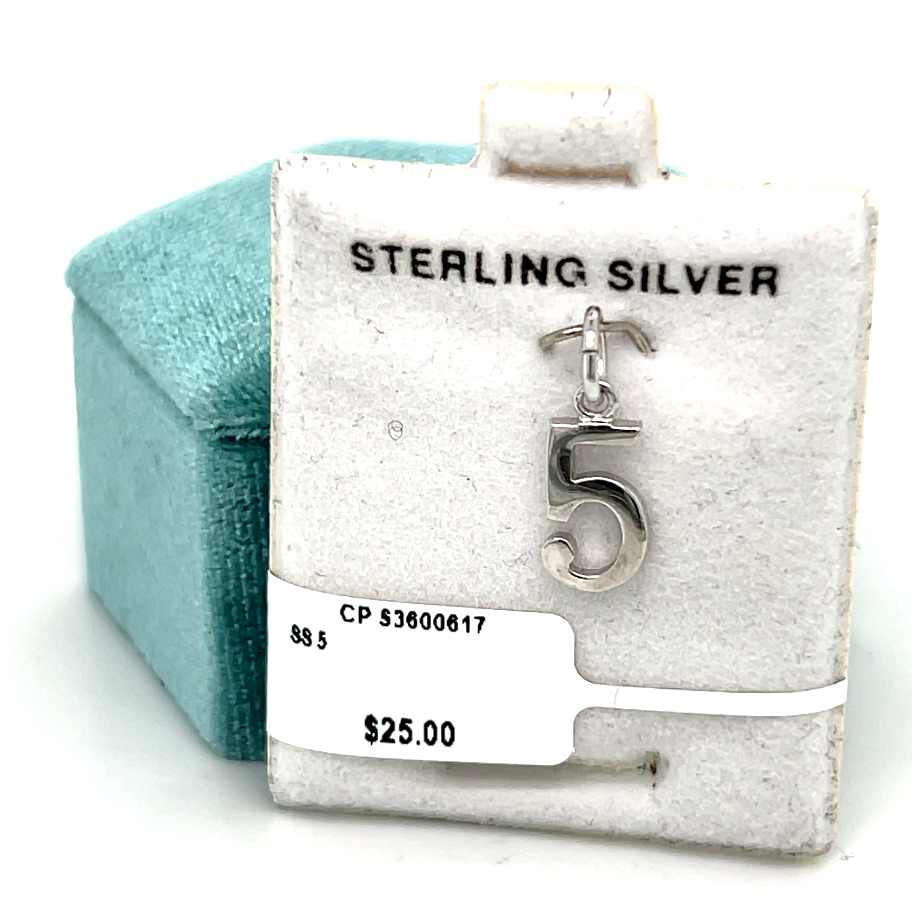 Sterling Silver Number 5 Charm